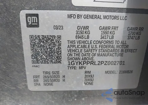 2023 Cadillac Lyriq Awd Luxury из США, поврежденный, VIN 1GYKPPRL2PZ002701